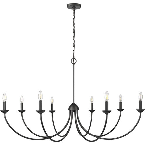 Huxley 8 Light 52 inch Matte Black Chandelier Ceiling Light
